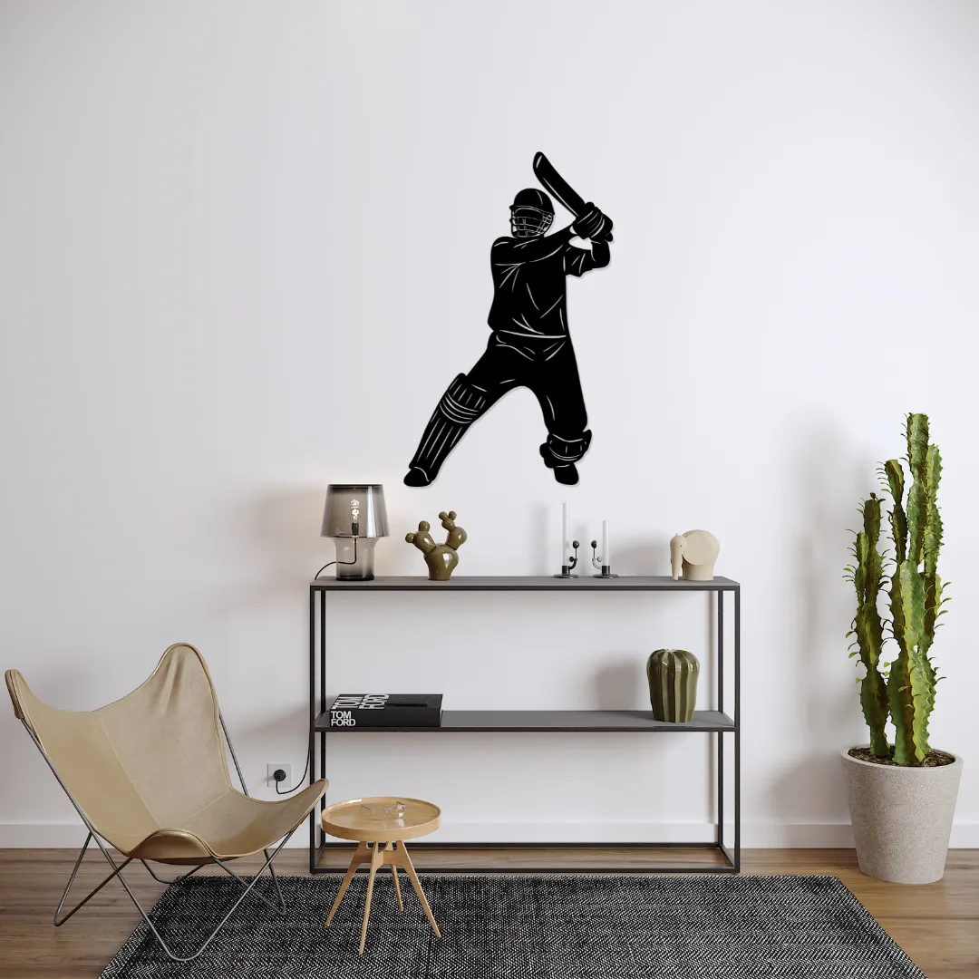 Cricket_Player_Metal_Wall_Art_off_road_wall_decor
